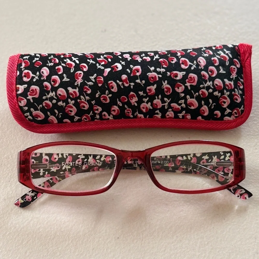 Womens Reading Glasses Thelma Red Foster Grant Roses Power 2